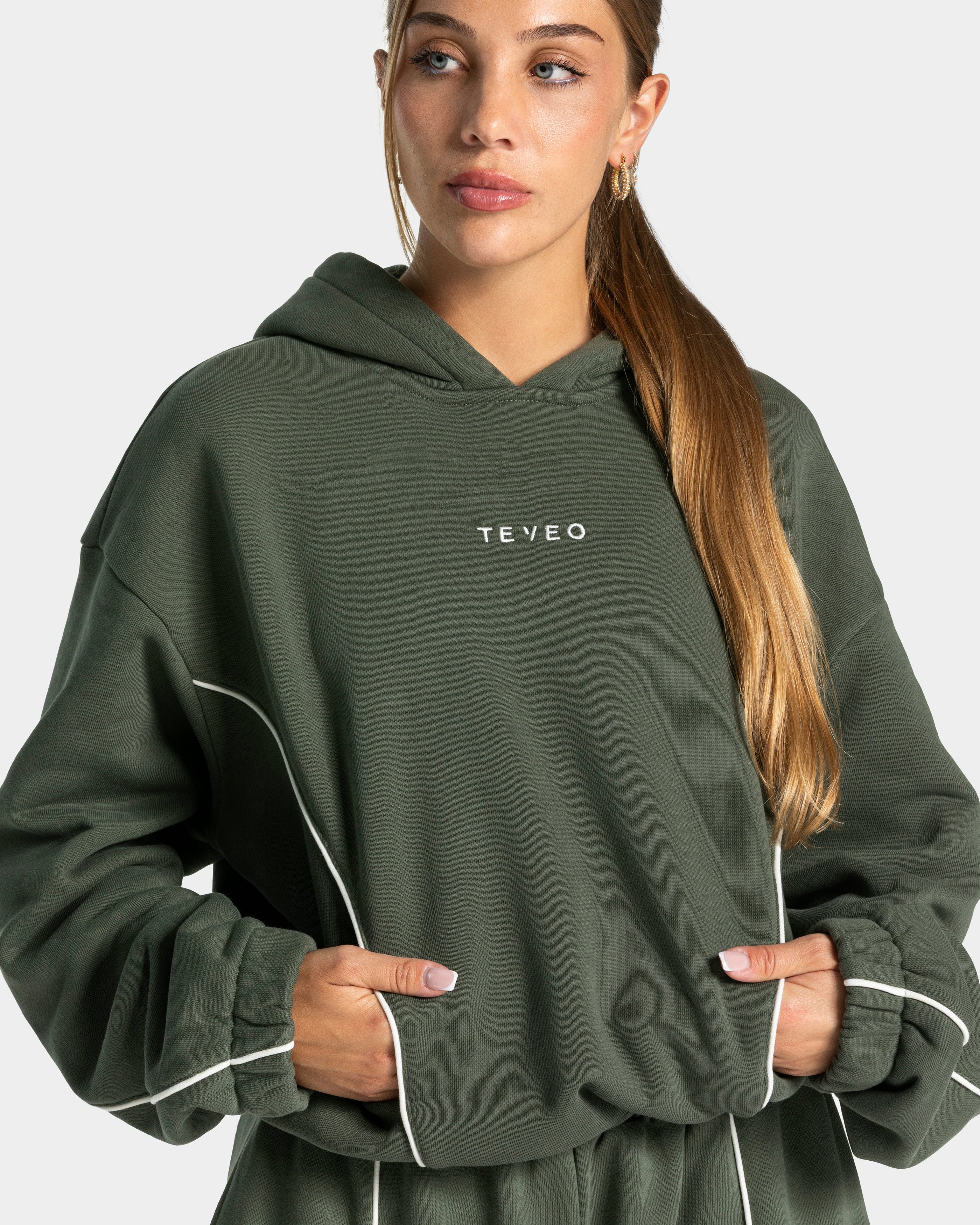 Contrastline Kapuzenpullover "Khaki"