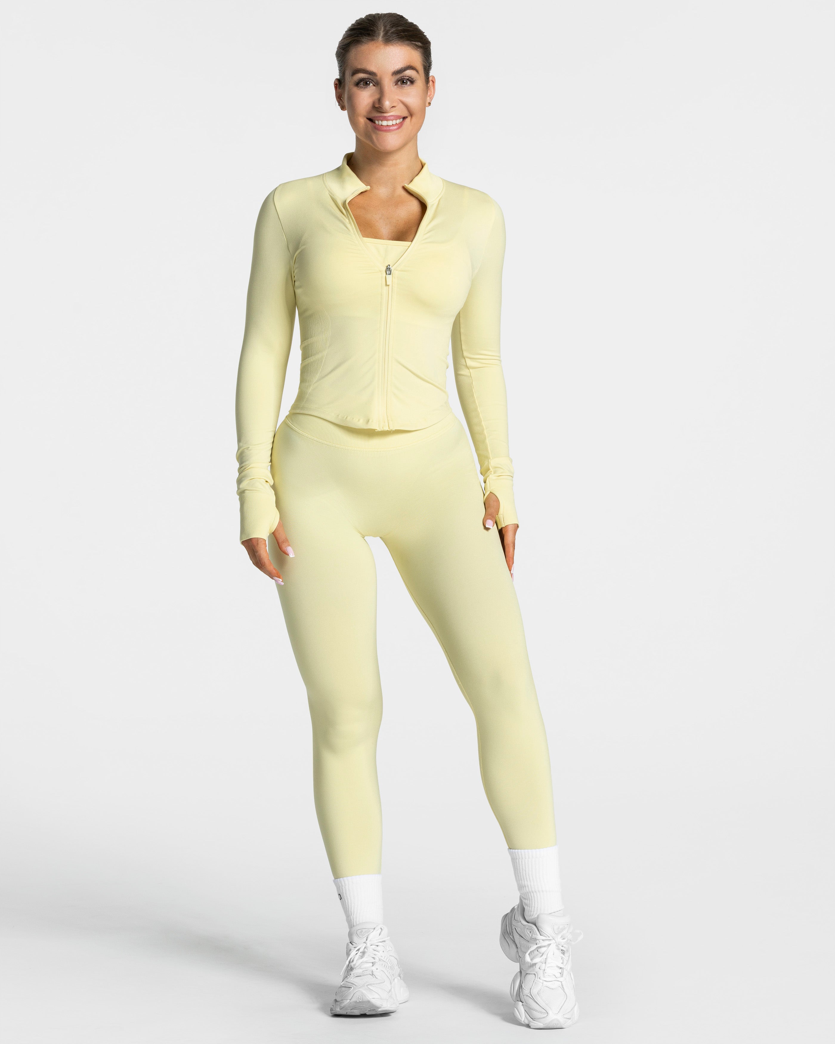 Damen Shaping Jacke mit Reißverschluss „Gelb“