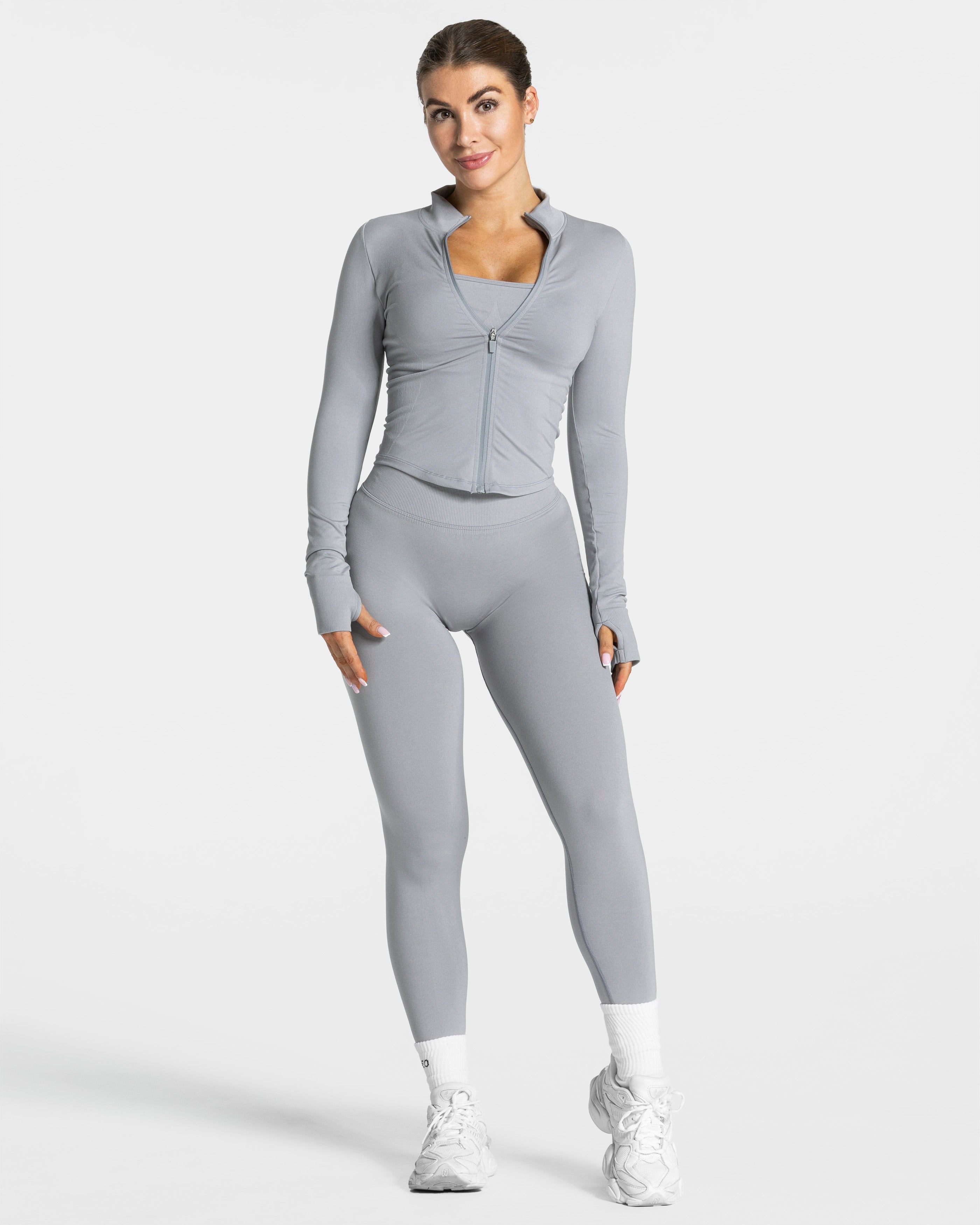 Damen Zip-Jacke „Grau“