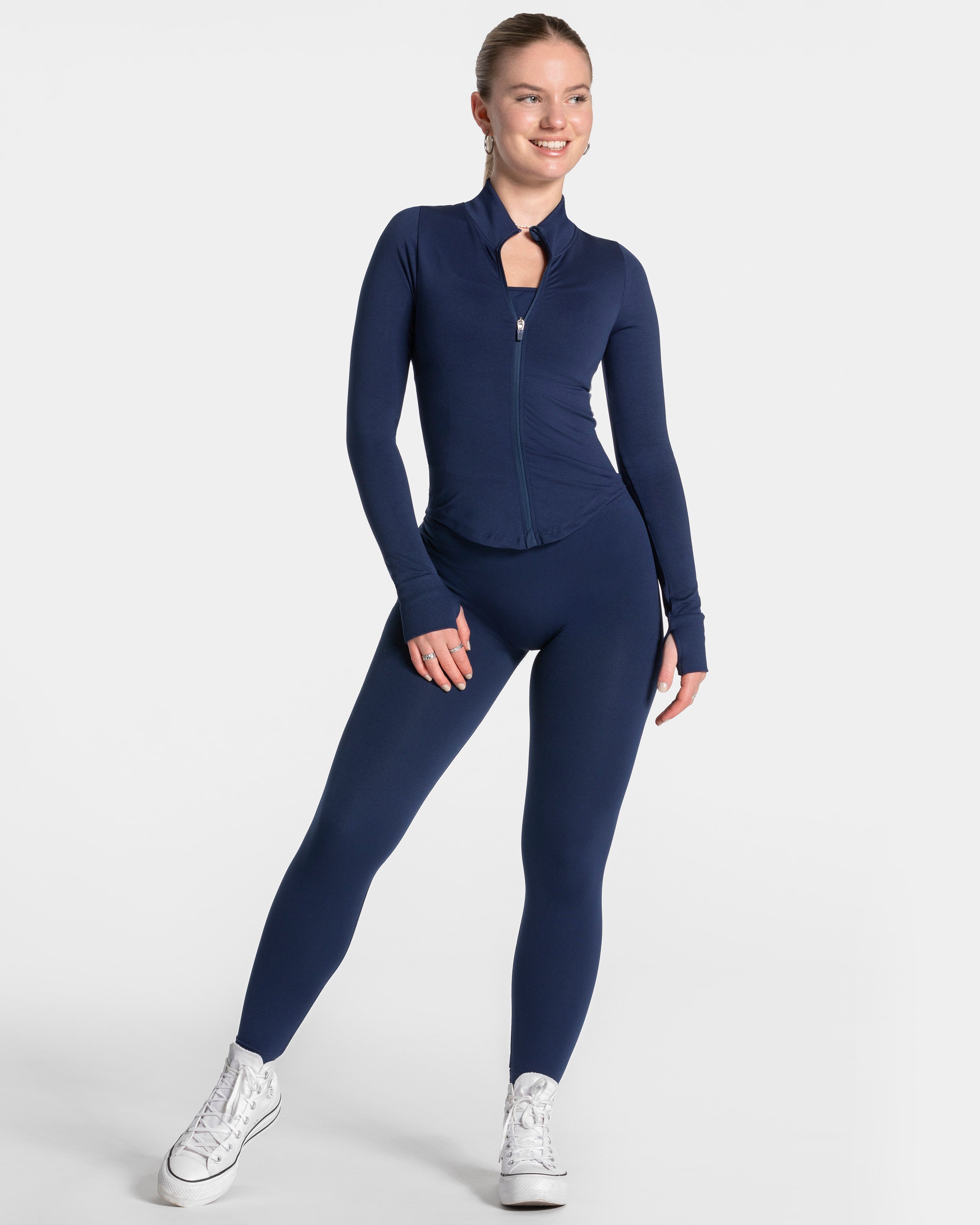 Damen Shaping Reißverschlussjacke „Dunkelblau“