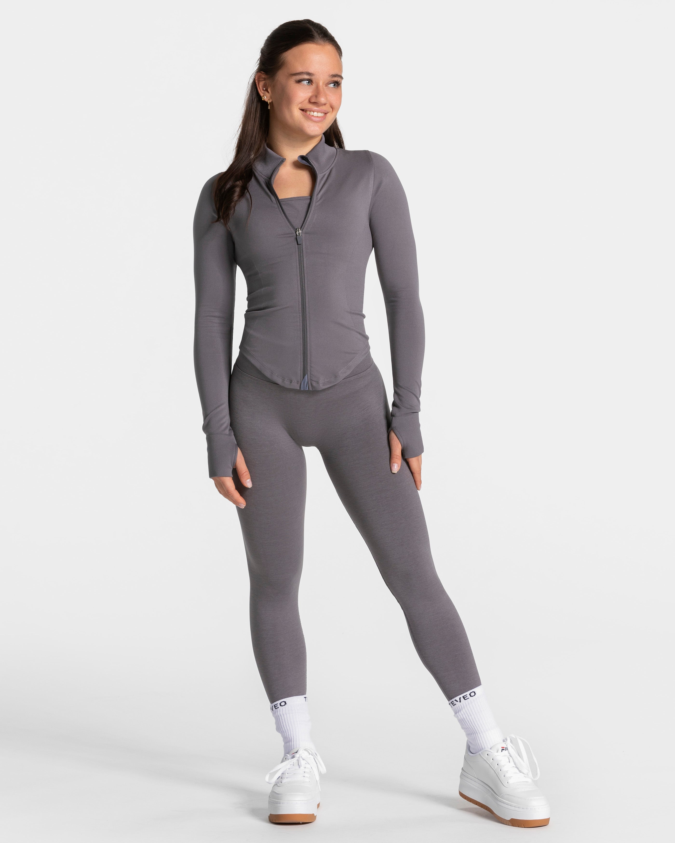 Damen-Zip-Jacke "Graphit" mit Formgebung