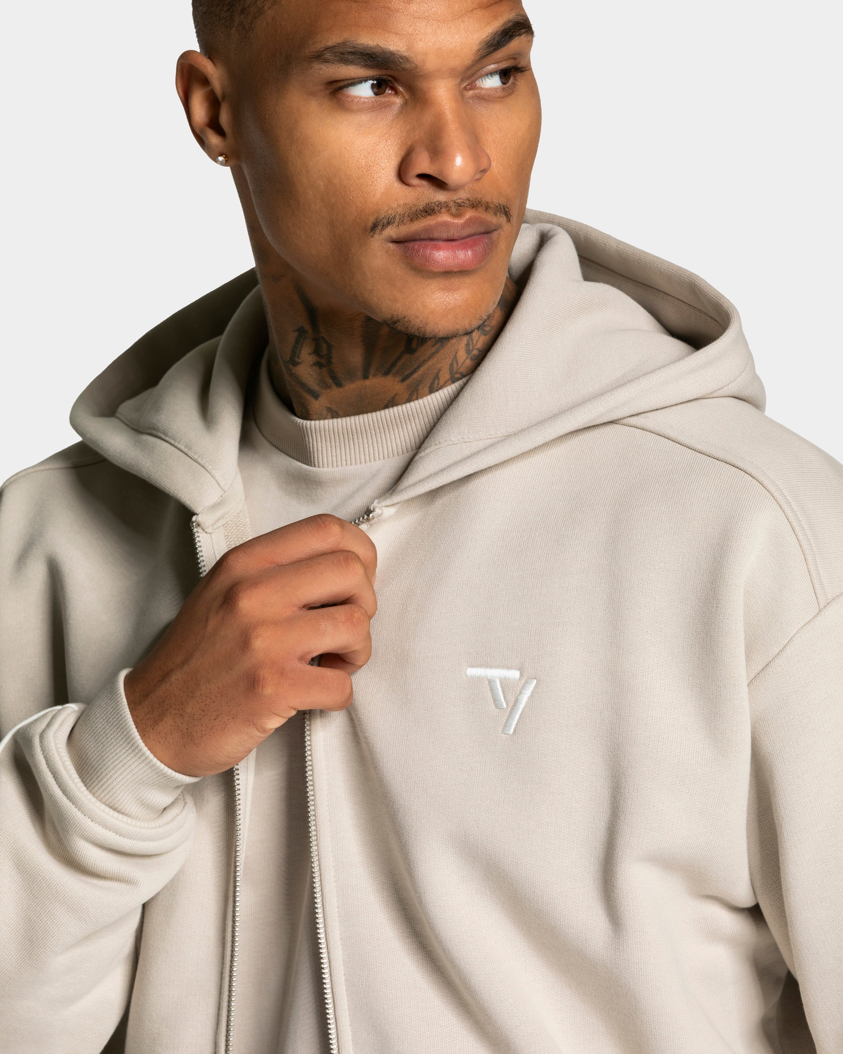 Contrastline Reißverschlussjacke „Cream“