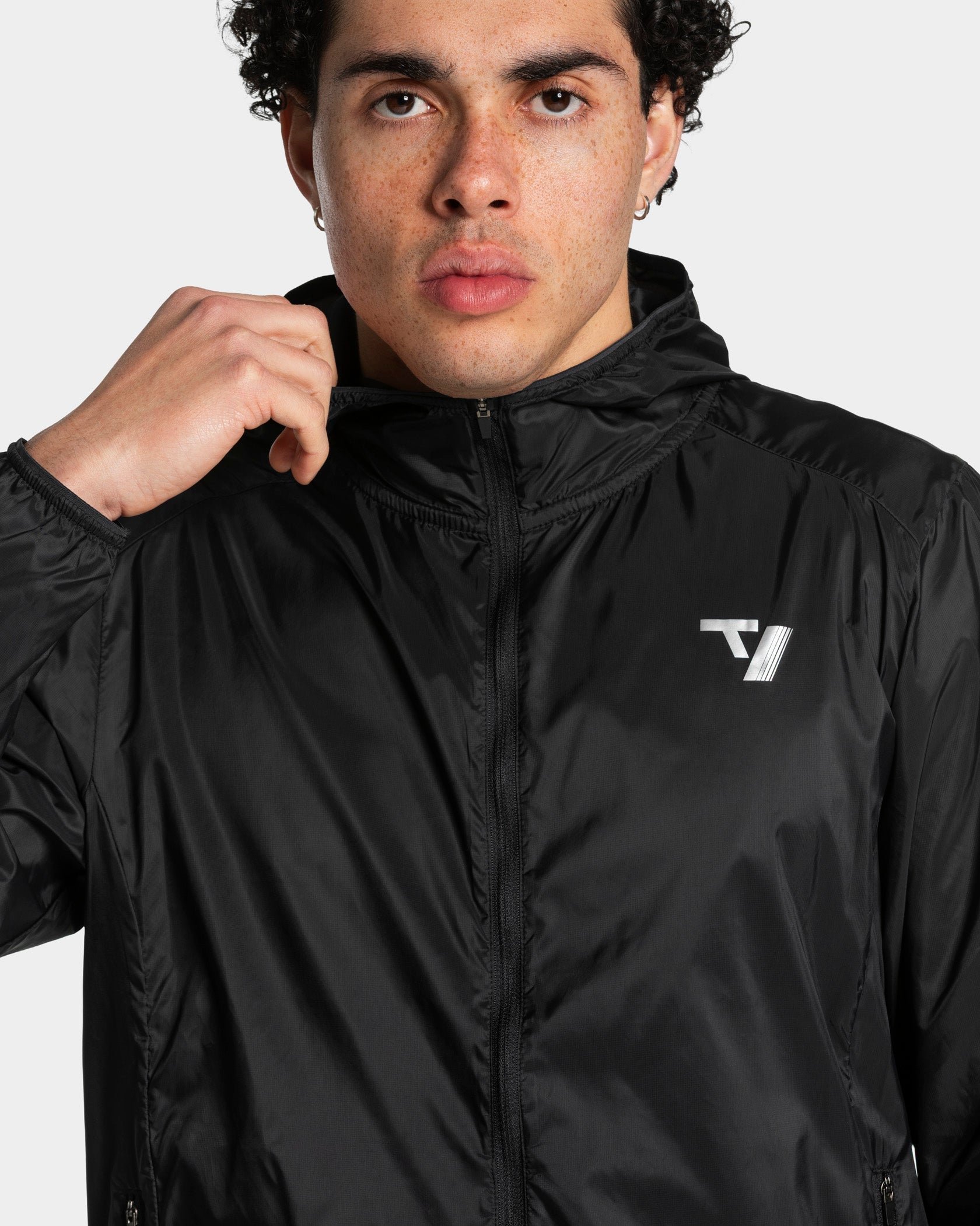RUN Leichte Zip-Jacke „Schwarz“