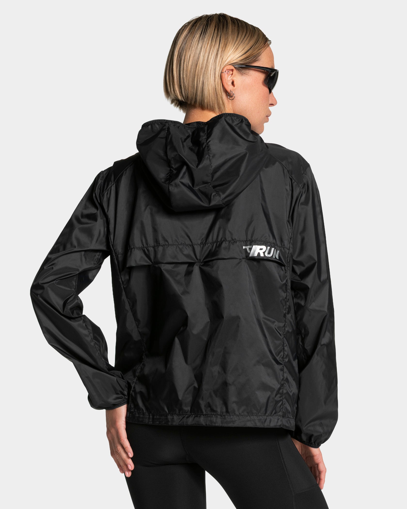 RUN Leichte Zip-Jacke „Schwarz“