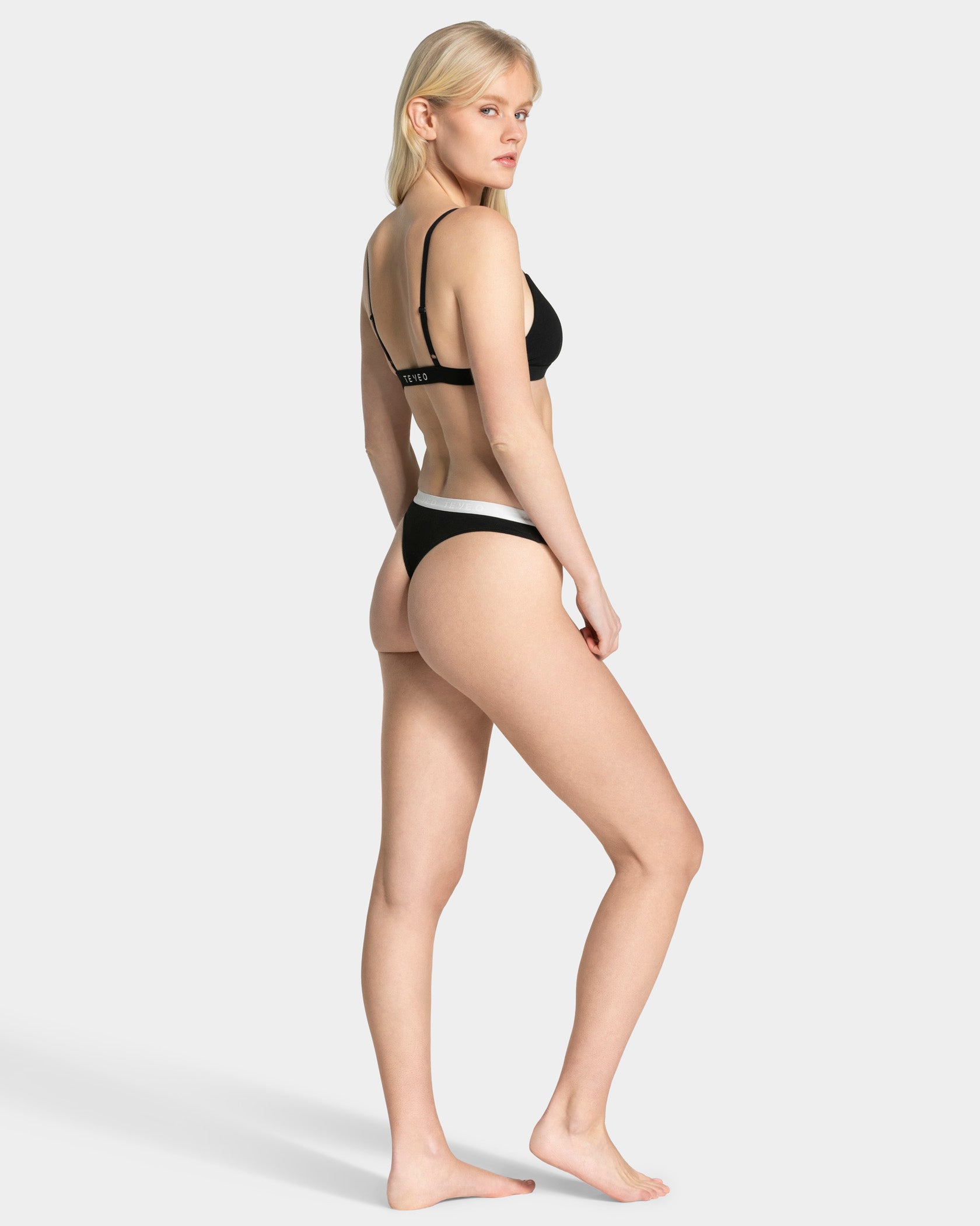 Weicher gerippter BH „Schwarz“