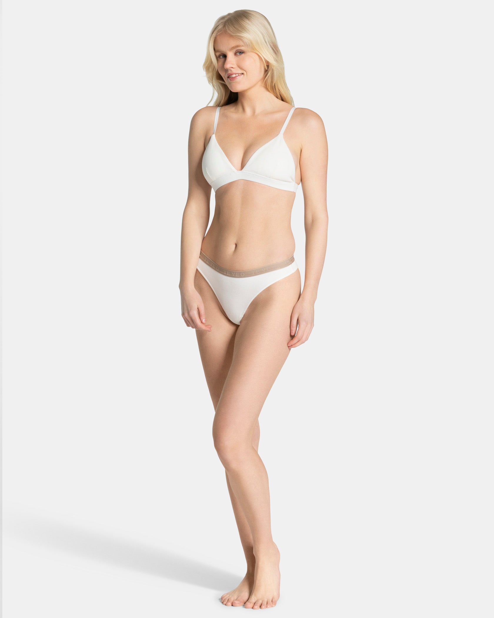 Weicher gerippter BH „Off White“