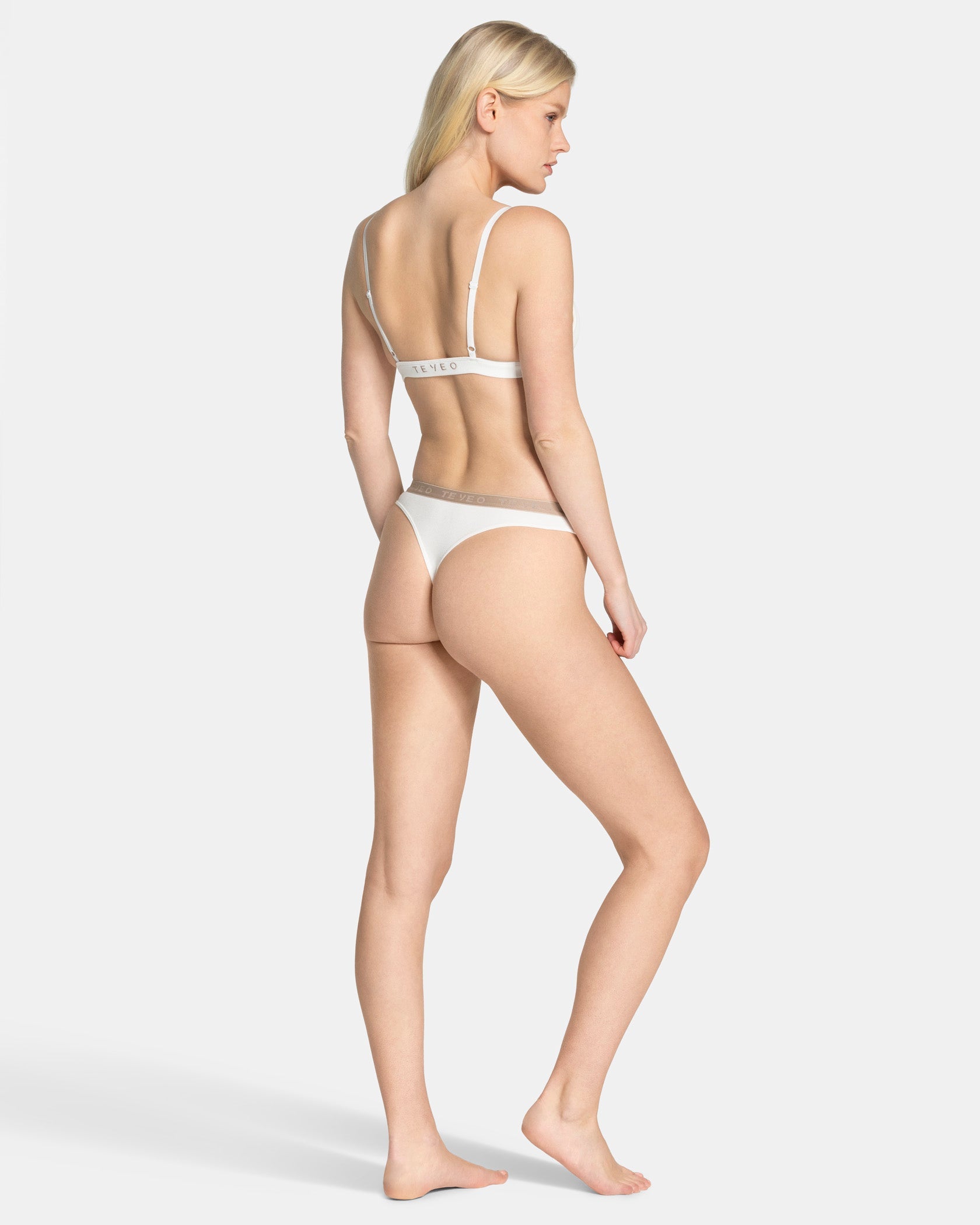 Weicher gerippter BH „Off White“