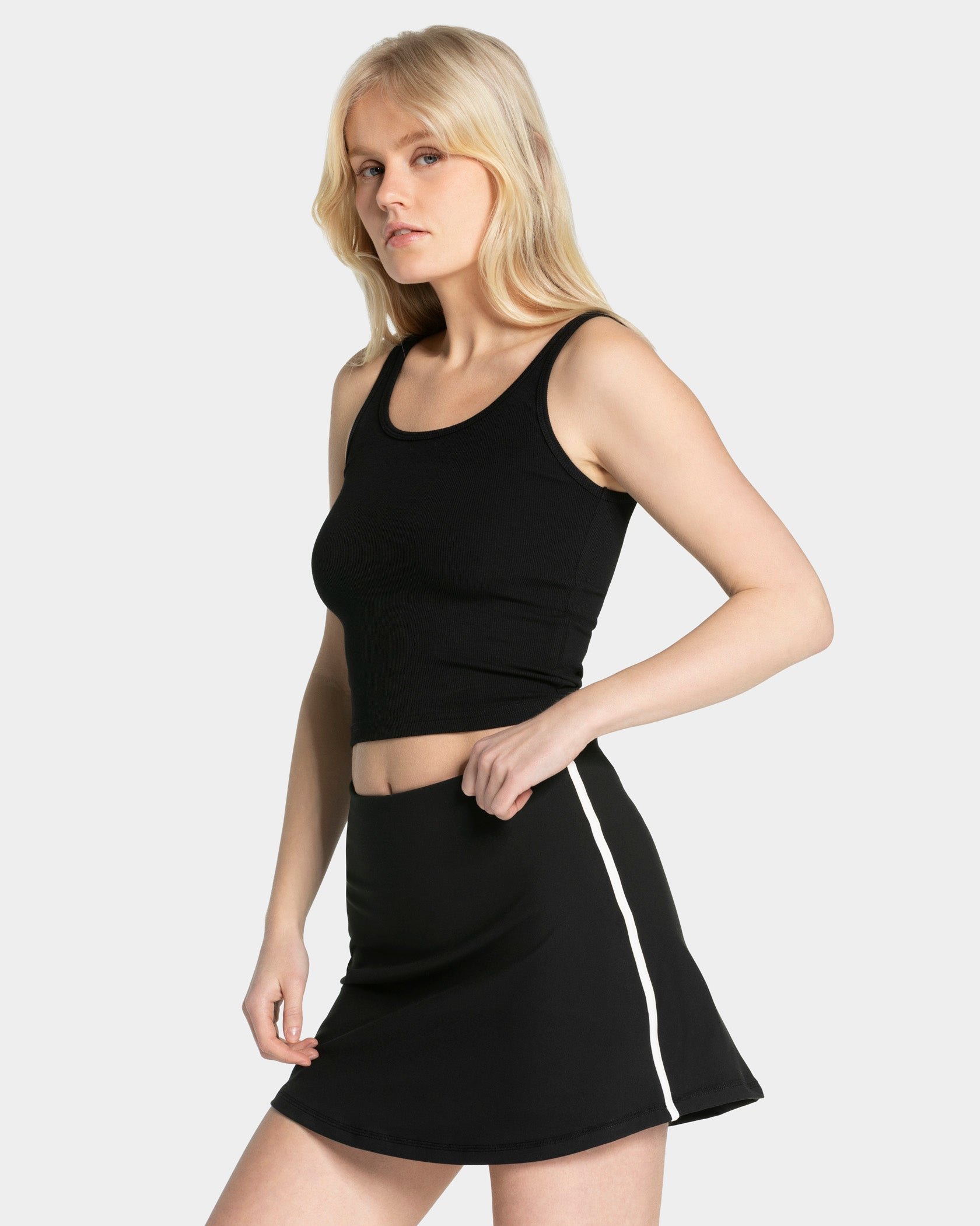 Geripptes Top "Schwarz"