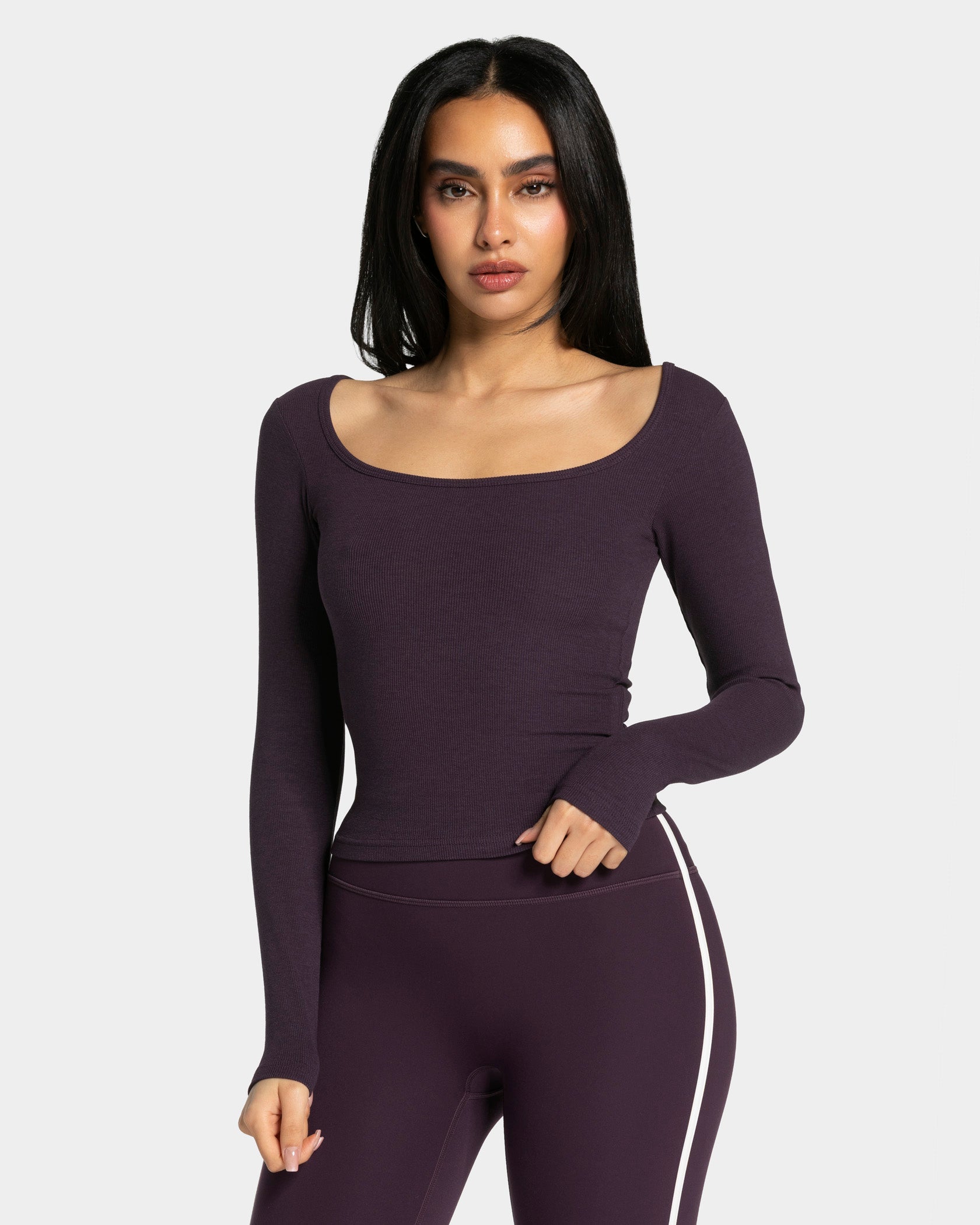 Weiches geripptes Langarmshirt „Blackberry“