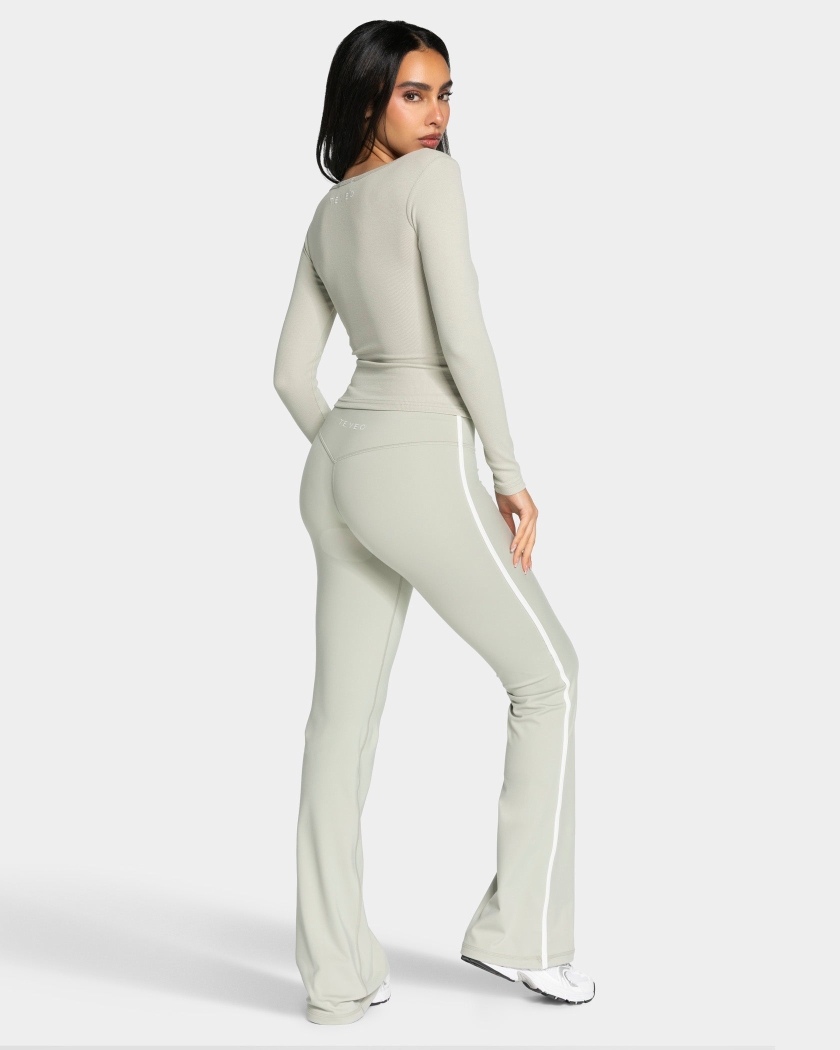 Geripptes Langarmshirt "Pistachio"