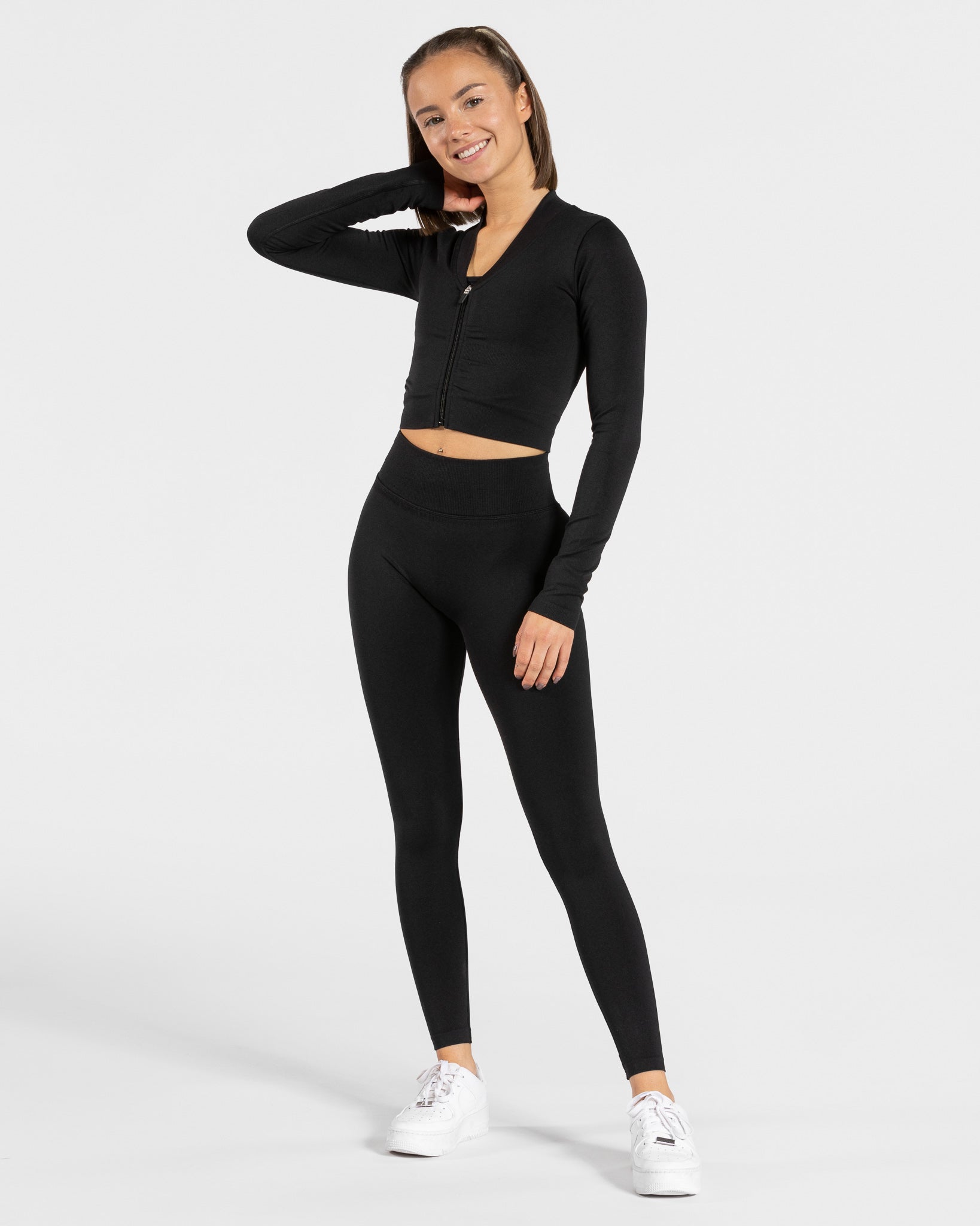 Statement Zip-Jacke „Schwarz“