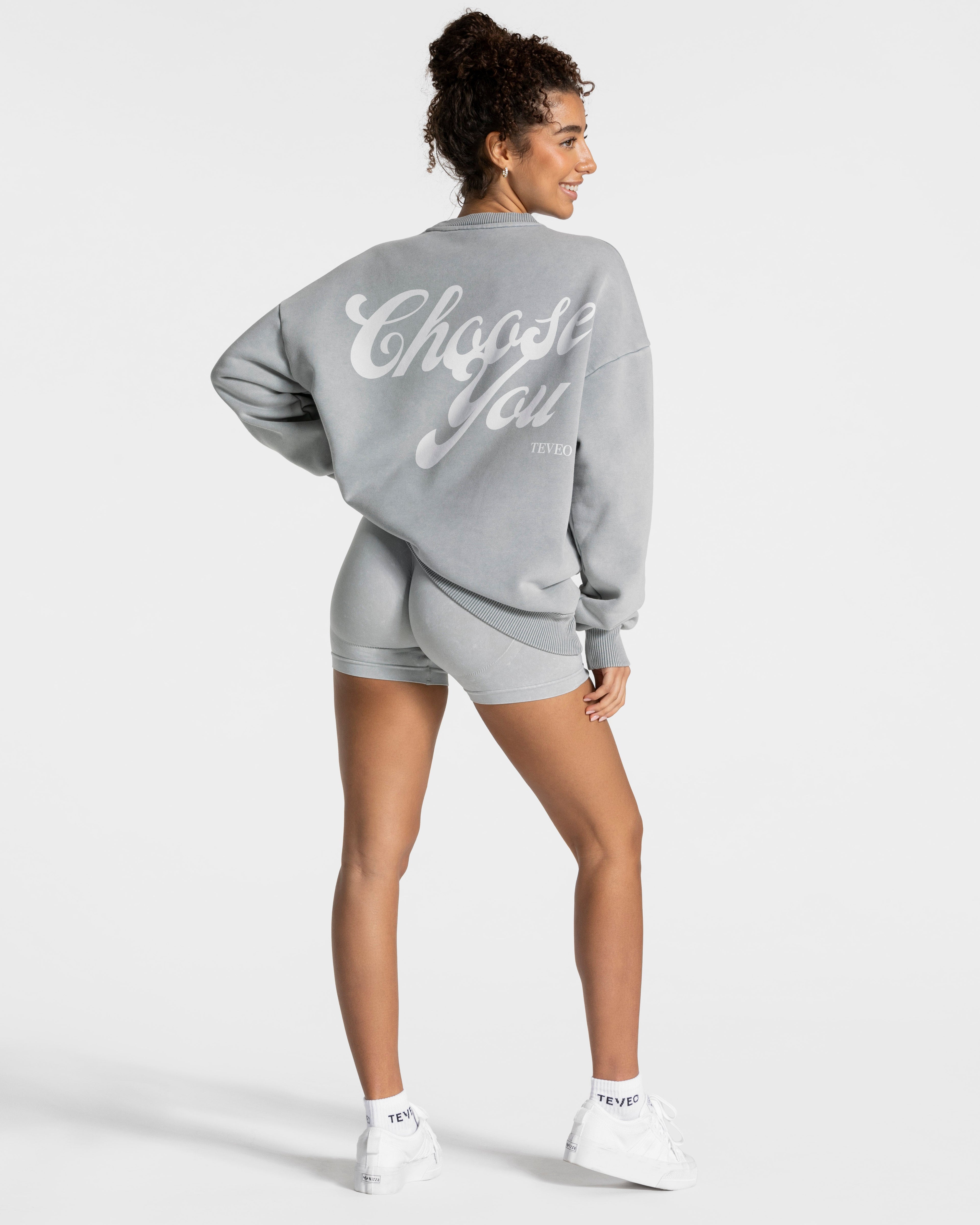 Acid Oversized Sweater „Hellgrau“