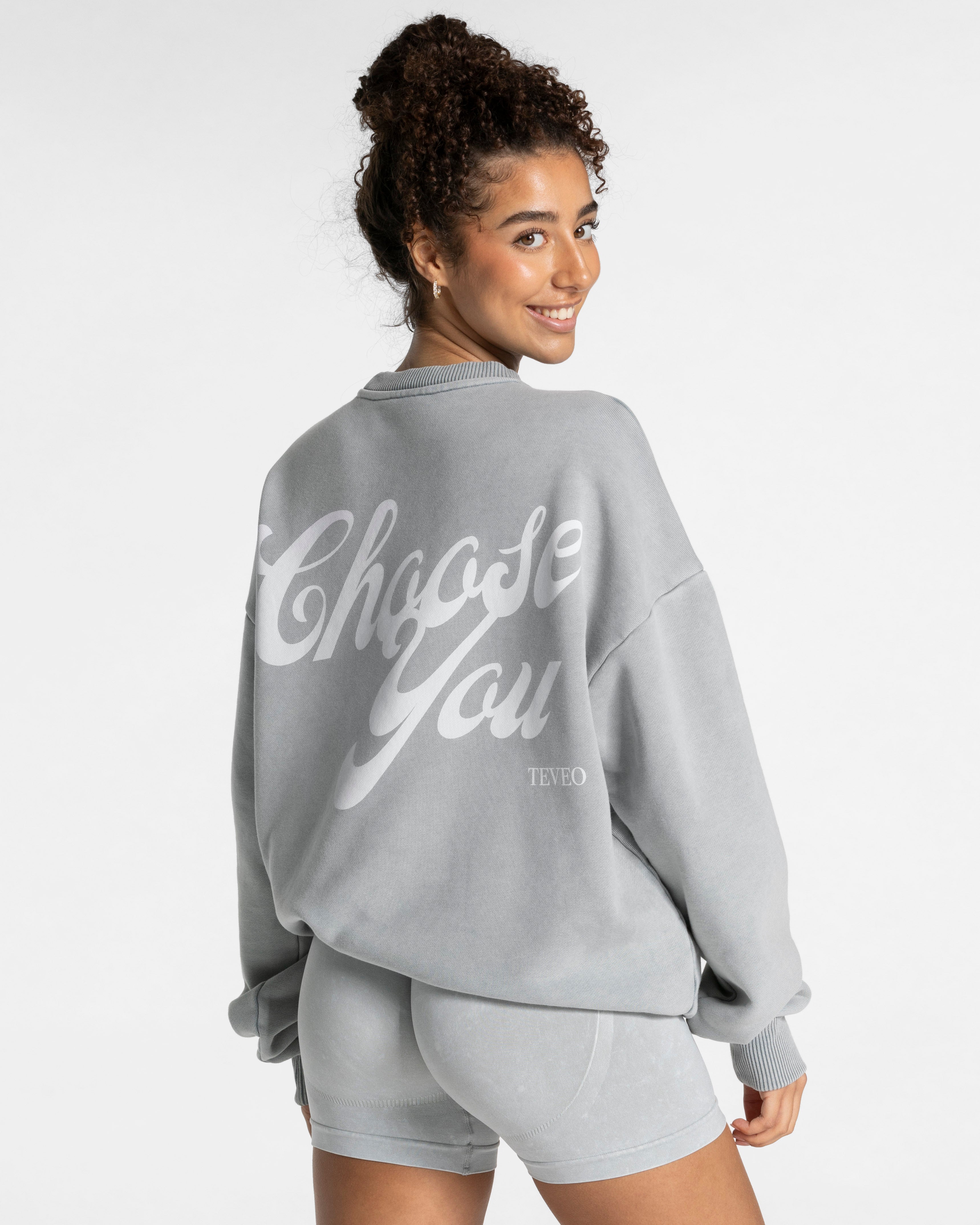 Acid Oversized Sweater „Hellgrau“