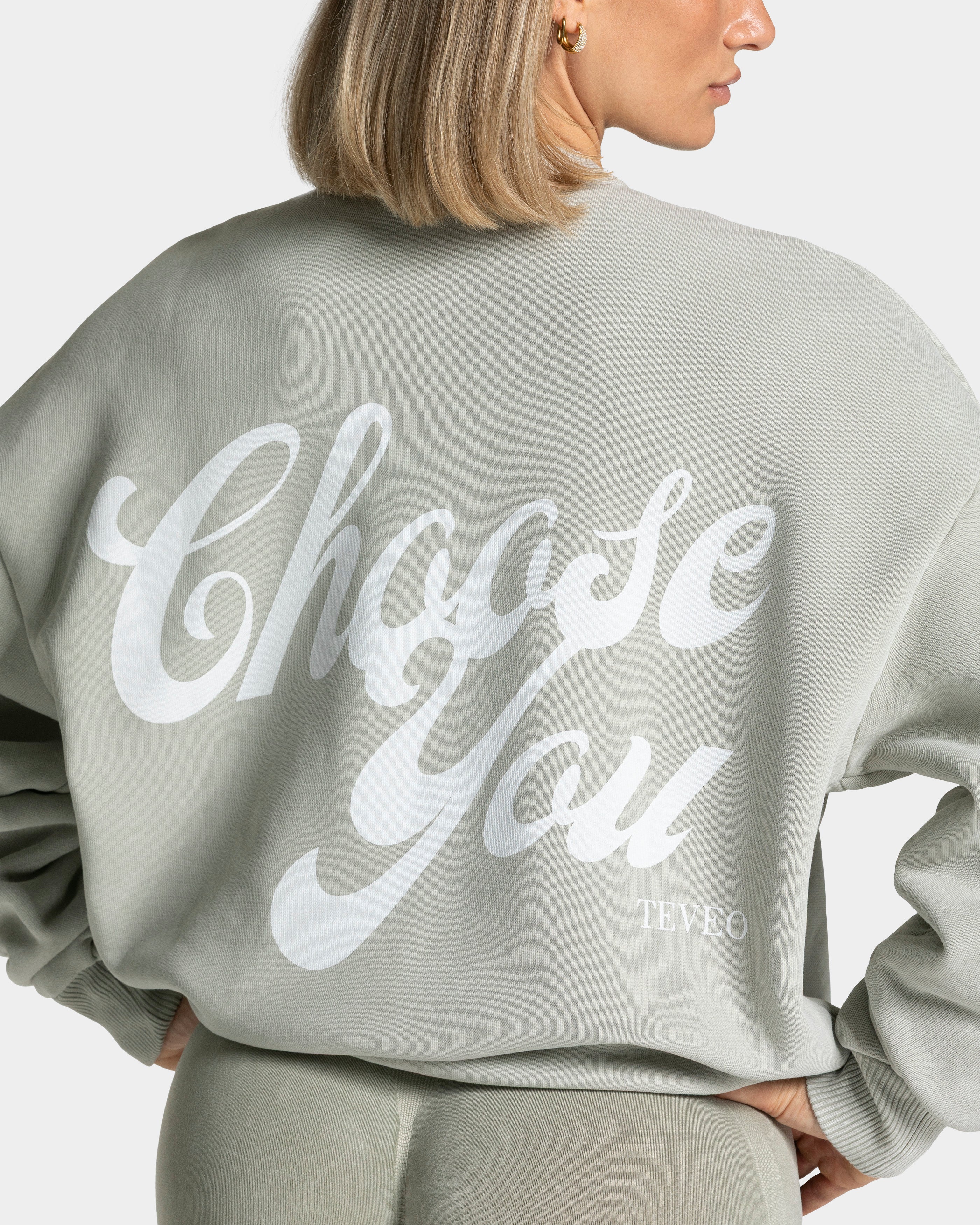 Acid Oversized-Pullover „Salbei“