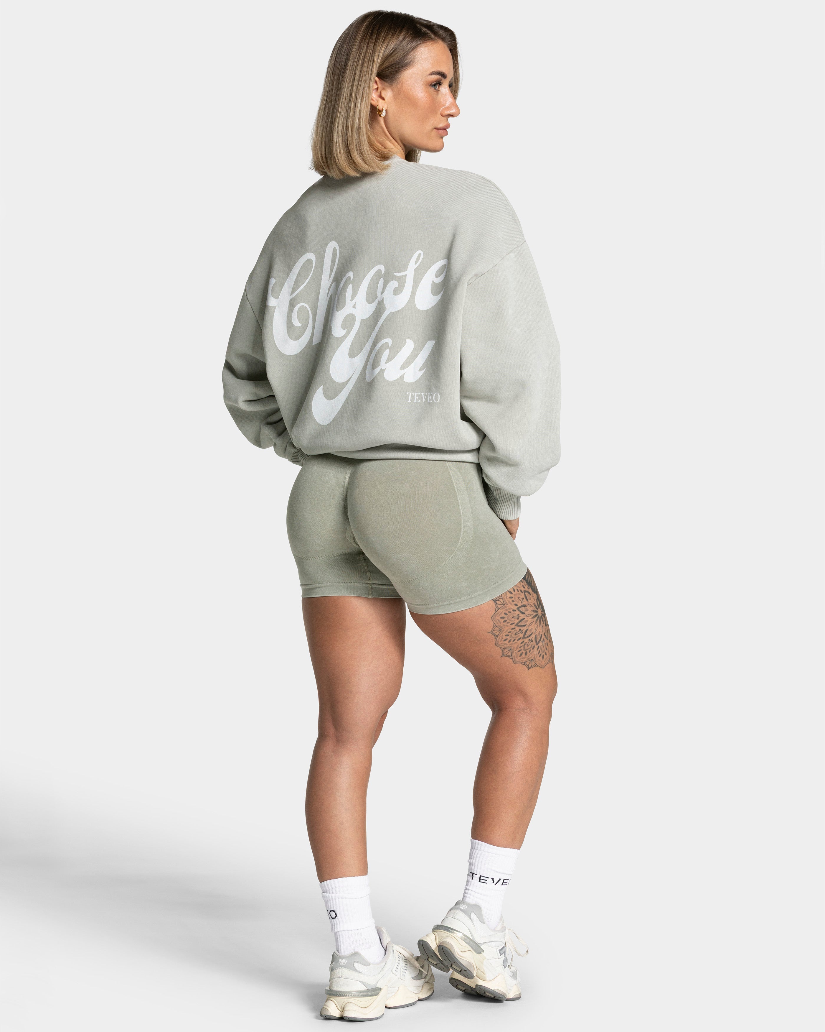 Acid Oversized-Pullover „Salbei“