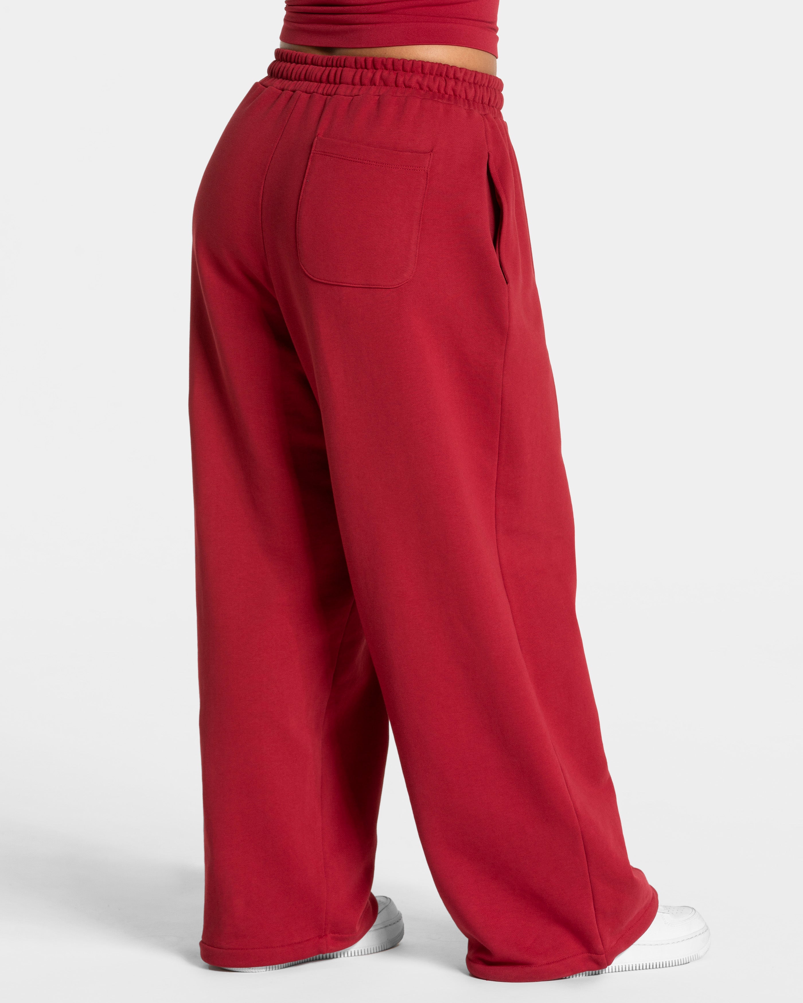 Contrastline Wide Leg Jogger „Cherry“