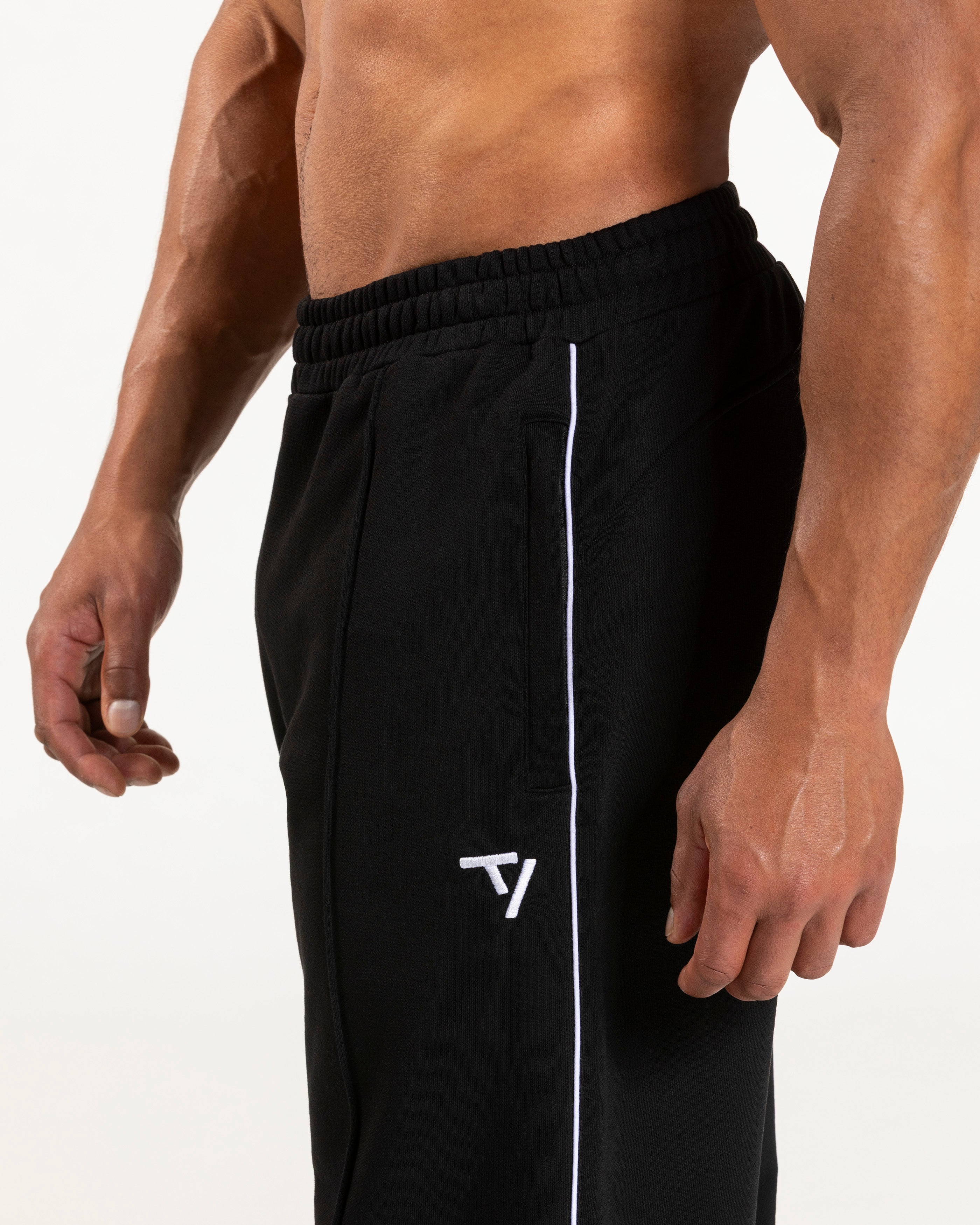 Contrastline Straight Leg Jogger „Schwarz - Weiß“