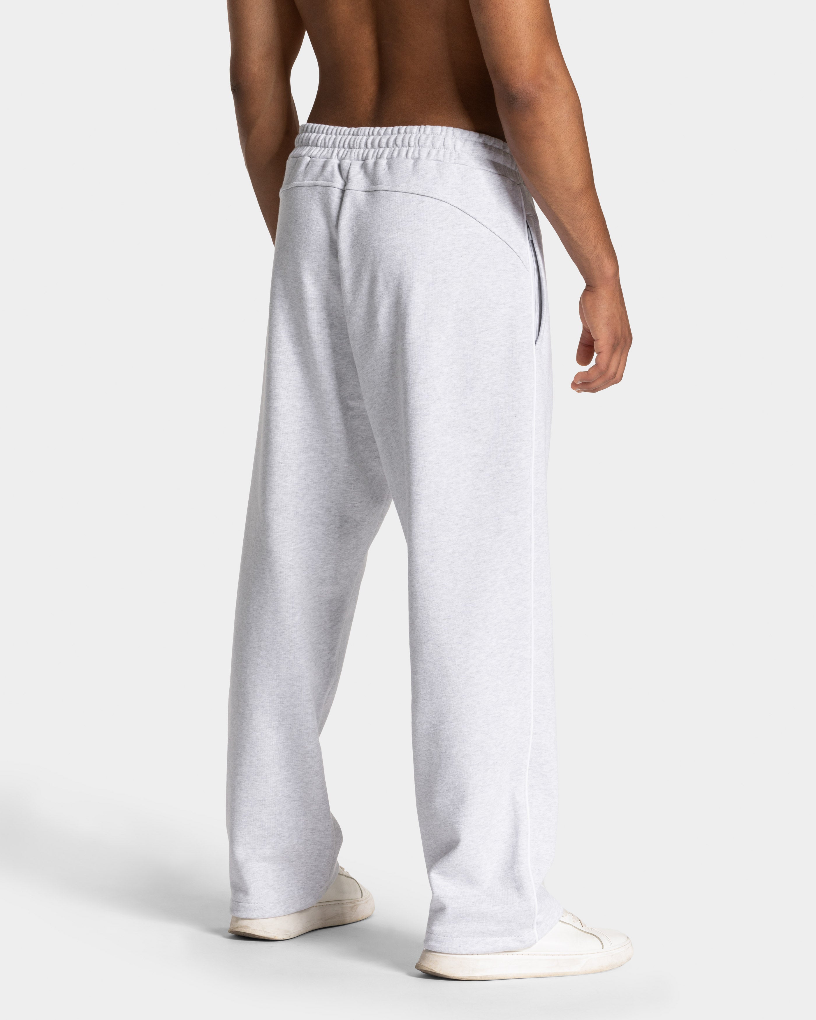 Contrastline Straight Leg Jogger „Grau meliert – Weiß“