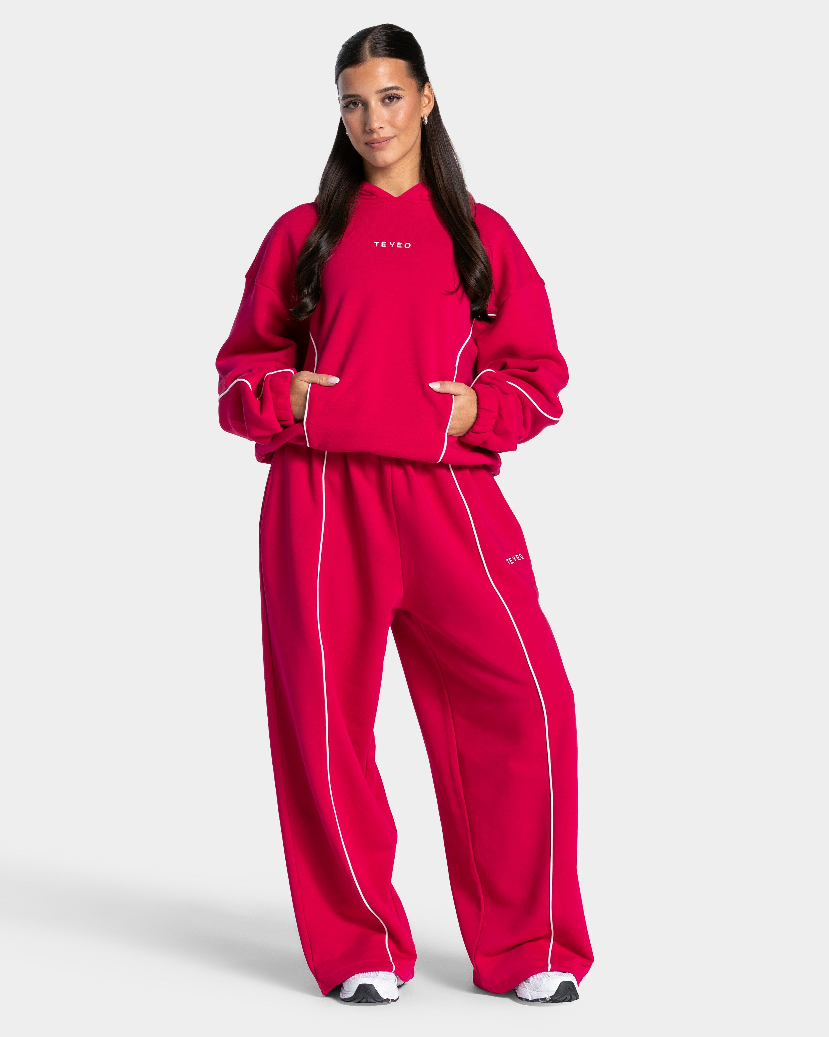 Contrastline Kapuzenpullover "Raspberry"