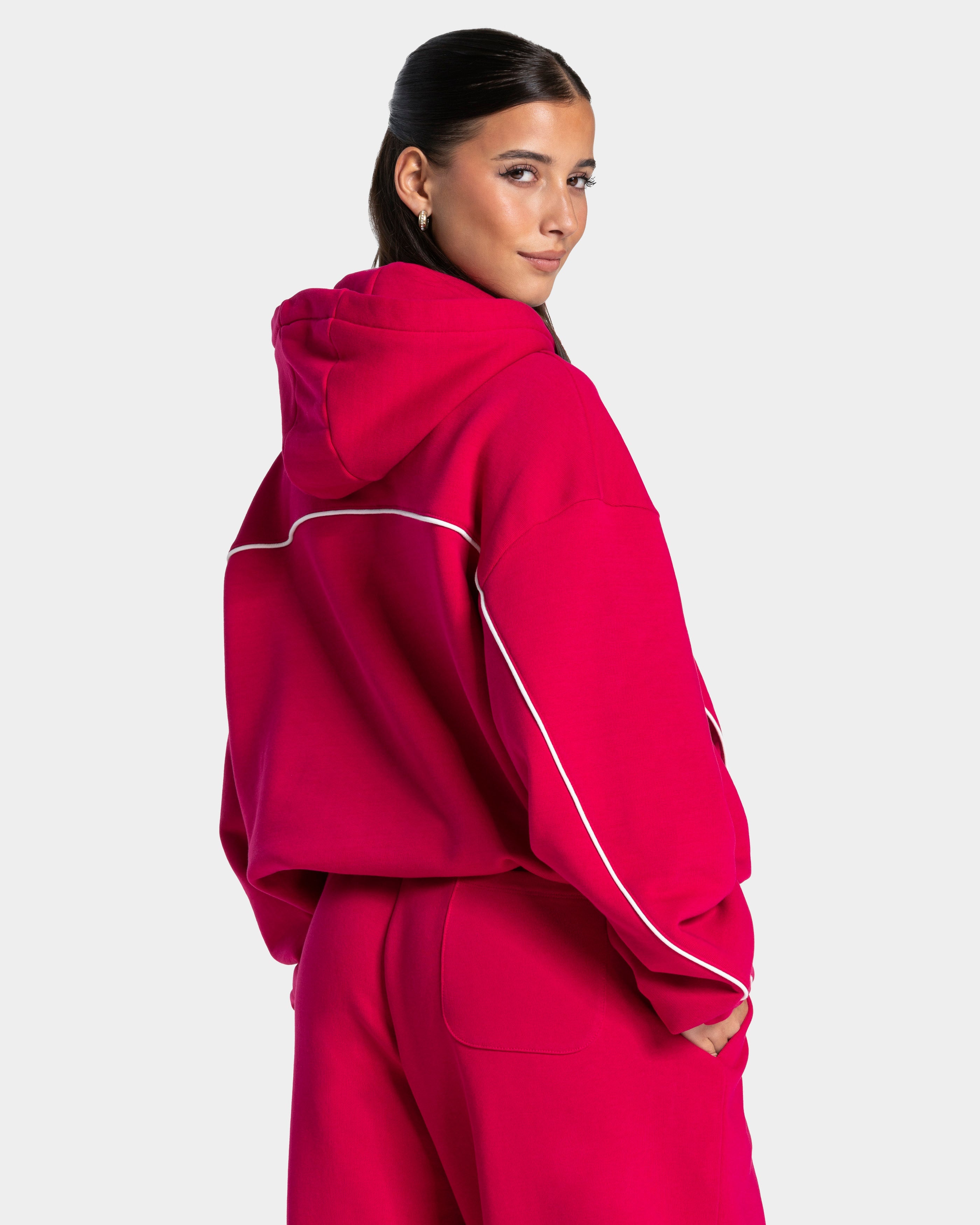 Contrastline Kapuzenpullover "Raspberry"